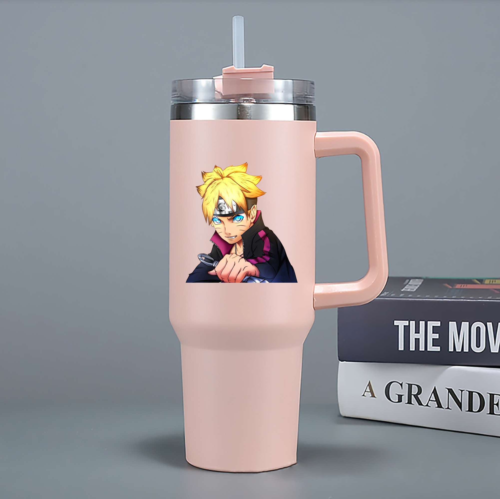 （画像用） NARUTO -ナルト- うずまき ボルト Uzumaki Boruto 1200mL車用タンブラー - クリスタルステッカー（プラスチックストロー付き）